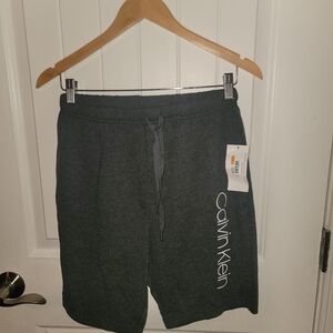 NWT Calvin Klein Cotton Poly Lounge Shorts Heather Charcoal Small NP2222X-021